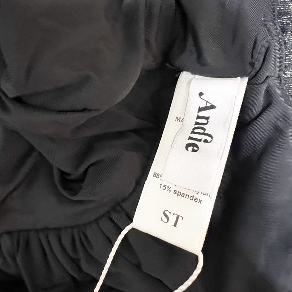 NEW The Augustine Once Piece Swim Bathing Suit Black Silver Ribbed Small Tall - Picture 2 of 4